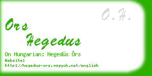 ors hegedus business card