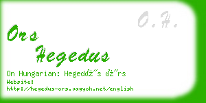 ors hegedus business card